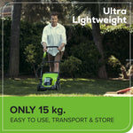 Greenworks 40V Cordless Lawnmower for Lawns up to 200m², 35cm Cutting Width, 40L Bag PLUS 40V 2Ah Battery & Charger, 3 Year Guarantee-G40LM35K2, Green, Black, Grey
