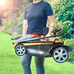 LawnMaster 48V 41cm Cordless Lawnmower with a Set of two MX 24V 4.0Ah Lithium Ion Batteries, 2x Fast Chargers, Edging Comb, Rear Roller and Mulching Function. Battery lawn mower for Large Lawns.