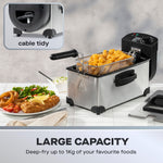 Daewoo SDA1550 3L Deep Fat Fryer 2000W - Silver