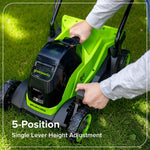 Greenworks 24V Cordless Lawnmower with Brushless Motor for Smaller Lawns up to 140m², 33cm Cutting Width, 30L Bag, Lawnmower with 24V 4Ah Battery & Charger, 3 Year Guarantee-MO24L411-01