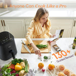 COSORI Air Fryer 4.7L, 9-in-1 Compact Air Fryers Oven, 130+ Recipes(Cookbook & Online), Max 230℃ Setting, Digital Tempered Glass Display, Quiet, 4 Portions, Non-Stick, Dishwasher Safe, 1500W