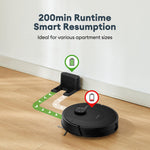 Ultenic 3-in-1 Robot Vacuum and Mop - Black 8000Pa LiDAR