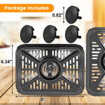 GWYXC 2 Pack Air Fryer Grill Pan for Ninja Foodi AF400UK 9.5L 6 in 1 DualZone 2 Drawers Air Fryer, Non-Stick Stainless Steel Replacement Crisper Plate Grill Tray Accessories, Dishwasher Safe