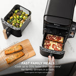 Ninja Double Stack XL Double Drawer Air Fryer, 4 Cooking Steps, 2 Drawers and 2 Stands, Space Saving Design, 9.5L Capacity, 6 Functions, 8 Serving, Tweezers, Black/Copper