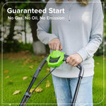 Greenworks 24V Cordless Lawnmower with Brushless Motor for Smaller Lawns up to 140m², 33cm Cutting Width, 30L Bag, Lawnmower with 24V 4Ah Battery & Charger, 3 Year Guarantee-MO24L411-01