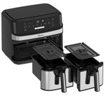 EMtronics EMAFDD9LSL Dual Air Fryer 9L Stainless Steel