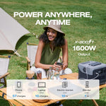 768Wh Portable Power Station 1600W Peak Solar Generator with 11 Outputs