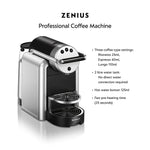 Nespresso Professional Zenius Automatic Coffee Machine with Aeroccino4 (Milk Frother) and 100 Coffee Capsules, Ideal for Small Offices – Silver