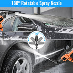 6-in-1 Cordless Pressure Washer, Portable Jet Wash with 120Bar Max Pressure & 3.4GPM Flow, Dual 21V 3.0Ah Batteries, 10-Speed Power Washer for Car, Patio, Bike, Camping Gear & Window Cleaning