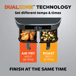 Ninja DZ201 Foodi 6-in-1 2-Basket Air Fryer with DualZone Technology, 8-Quart Capacity, and a Dark Grey Stainless Finish