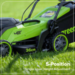 Greenworks 48V (24V x 2) Cordless Lawnmower for Large Lawns up to 400m2, 35cm Cutting Width, 40L Bag, Lawnmower with Two 4Ah Batteries and Twin Charger, 3 Year Guarantee MO48L421-01