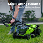 Greenworks 48V (24V x 2) Lithium‑Ion Cordless Lawnmower, 36cm Cutting Width, up to 400m², 40L Grass Bag, 5-position central height adjustment 30–80mm, Battery & Charger Not Included – LM3602