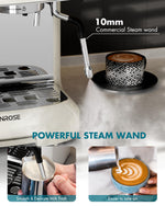 Hanrose Bean to Cup Espresso Machine - 20 Bar Espresso Machine with Grinder & Milk Frother Steam Wand, 15 Grind Settings, 2.5L Removable Water Tank, Professional Coffee Maker for Home