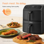 Cosori Double Stack Air Fryer Turbo Tower Compact 8.6L, 39% Space-Saving Airfryer, Ceramic PFAS-Free,TurboBlaze Dual DC Motors for Even & Faster Cooking, Perfect for Family Meals