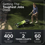 Greenworks G40LM35 Cordless Lawnmower for Lawns up to 400m², 35cm Cutting Width, 40L Bag WITHOUT 40V Battery & Charger, 3 Year Guarantee, Green