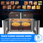 Bridge Pro 36 Litre Air Fryer Oven with French Doors and Accessories - XXL Air Fryer Dual Zone, Family Sized, Double Door, 16 in 1 Table Top Oven, Extra Large for Family, Fast and Healthy Cooking