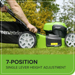 Greenworks 48V (2x24V) Self Propelled Cordless Lawnmower for Large Lawns up to 480m2, 46cm Cutting Width, 55LBag PLUS Two 4Ah Batteries and Twin Charger, 3 Year Guarantee GD24X2LM46SPK4X