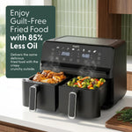 Keplin 9L Dual Zone Air Fryer - 2700W 8-in-1 Cooker Black
