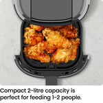 Chefman 2L Mini Air Fryer - Grey Compact Digital RJ38-2T