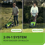 Greenworks G40LM35 Cordless Lawnmower for Lawns up to 400m², 35cm Cutting Width, 40L Bag WITHOUT 40V Battery & Charger, 3 Year Guarantee, Green