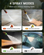ETOOLAB Pressure Washers, 160Bar 450L/H Electric Power Washers with Foam Cannon, 4 Nozzles, 15M Total Long High Pressure Washer for Cars, Fences, Patios, Decks, Patios and Driveway