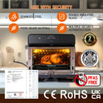 HYSapientia® 22L Dual Zone Air Fryer Oven With Rotisserie,Large Double Air fryers Mini Ovens Digital 2400W 10 in 1 Airfryer Countertop Convection Oven electric and grill,Stainless Steel,13 Accessories