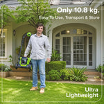 Greenworks 24V Cordless Lawnmower with Brushless Motor for Smaller Lawns up to 140m², 33cm Cutting Width, 30L Bag, Lawnmower with 24V 4Ah Battery & Charger, 3 Year Guarantee-MO24L411-01