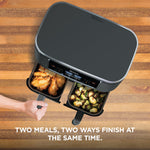 Ninja DZ201 Foodi 6-in-1 2-Basket Air Fryer with DualZone Technology, 8-Quart Capacity, and a Dark Grey Stainless Finish