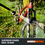 WORX Nitro HydroShot WG633E 20V High-Flow Cordless Portable Pressure Cleaner Power Washer with Brushless Motor Up to 56 Bar Pressure, IPX7 Waterproof Battery, Charger, Multi-Spray Nozzle & Accessories
