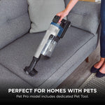 Shark Stratos Cordless Pet Pro Stick Vacuum Cleaner with Anti Hair Wrap Plus, Clean Sense IQ, DuoClean, 60min Run-Time, Removable Battery, 4 Tools, Anti-Allergen, White/Navy IZ402UKTSB