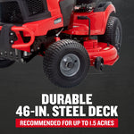 CRAFTSMAN T2400K | 46in 22HP TURN TIGHT Gas Riding Lawn Mower | KOHLER Twin-Cylinder 7000 Series Engine | Hydrostatic Transmission