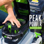 EGO LM2142SP 21″ Poly Deck Dual-port SP Lawn Mower Kit (550W Charger, 2*5.0Ah)
