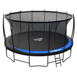 SpaceJump Lunar 16 Foot Trampoline, Outdoor Round Bouncer with Safety Net, Black