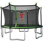 Sportspower BouncePro 14ft Trampoline Meets ASTM Safety Standards, Heavy-Duty Rust-Resistant Steel Frame, UV-Resistant Jump Mat & Safety Net