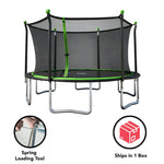 Sportspower BouncePro 14ft Trampoline Meets ASTM Safety Standards, Heavy-Duty Rust-Resistant Steel Frame, UV-Resistant Jump Mat & Safety Net