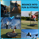 MERACH 14FT Pumpkin Outdoor Trampoline with Safety Enclosure Net, Basketball Hoop & Ladder, Heavy Duty Backyard Trampoline for Kids & Adults