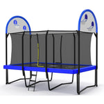 Zupapa 1500LBS Weight Capacity Rectangle Trampoline Basketball Hoop 10x17FT 9X15FT 8X14FT Outdoor Square Gymnastics Trampolines for Kids Adults